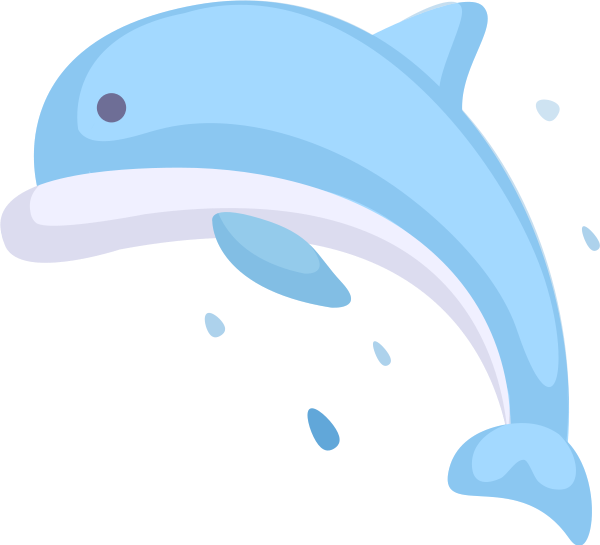 海豚 卡通动物 Svg File