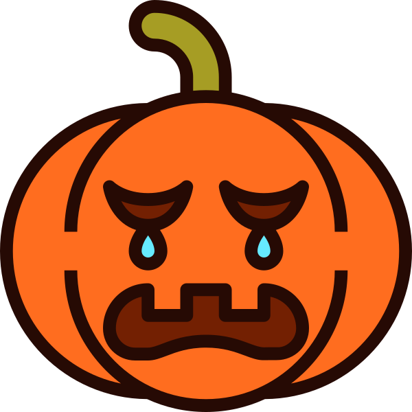 Emoji Pumpkin Halloween Cry 2 SVG File Svg File