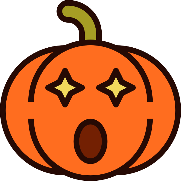 Emoji Pumpkin Halloween Wow Svg File