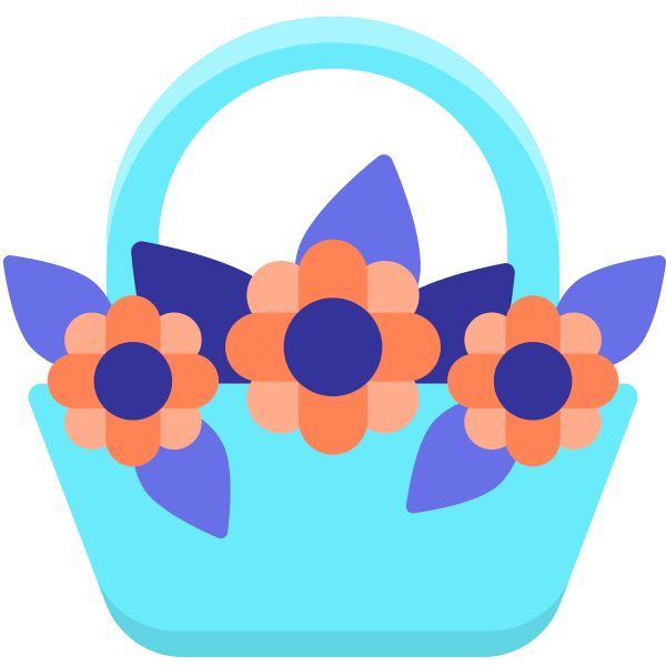 Flower On Basket Svg File