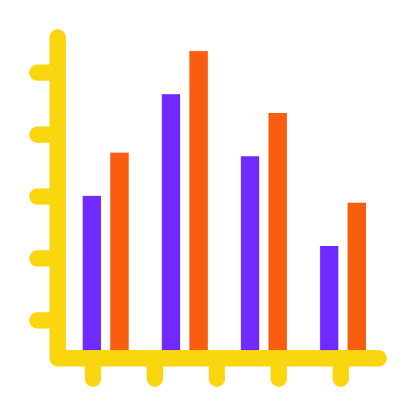 面性图表双柱状图 Svg File