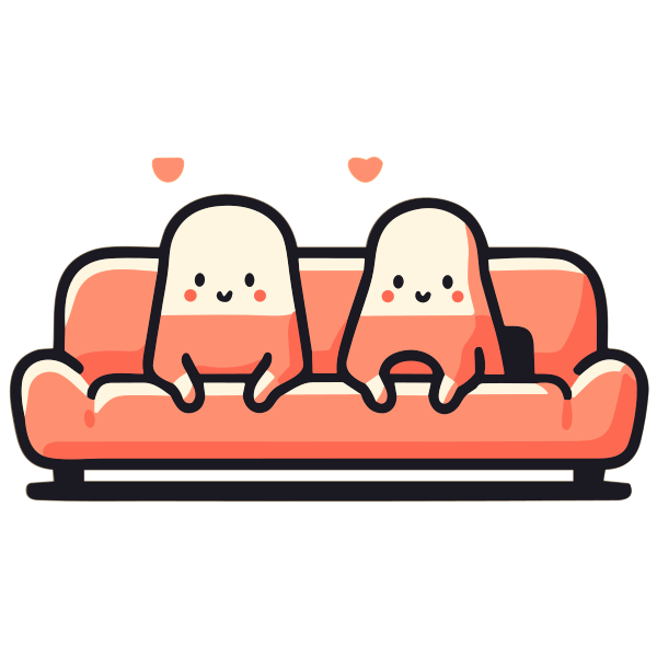 情侣坐沙发