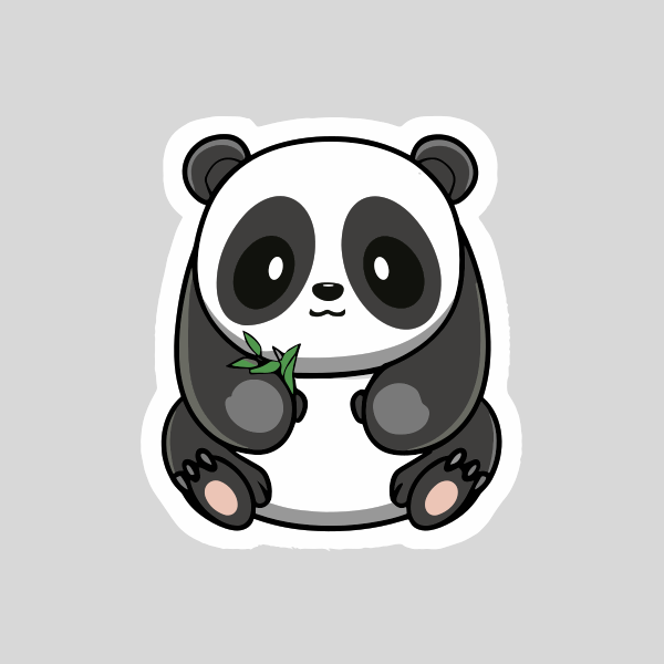 熊猫吃竹叶 Svg File