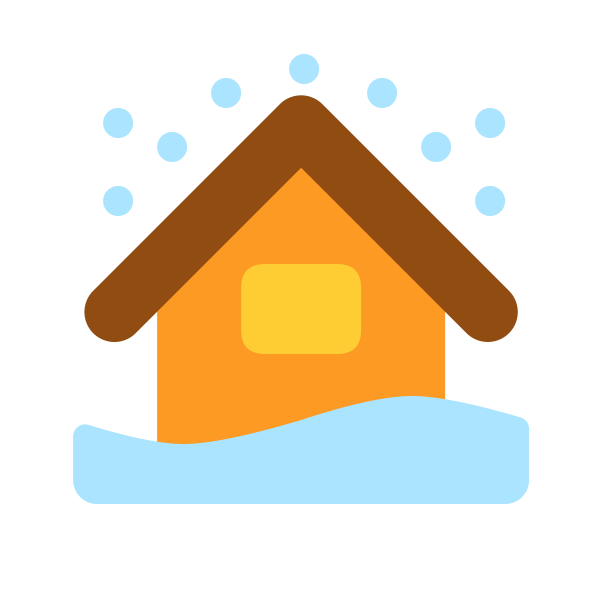 圣诞下雪房 Svg File