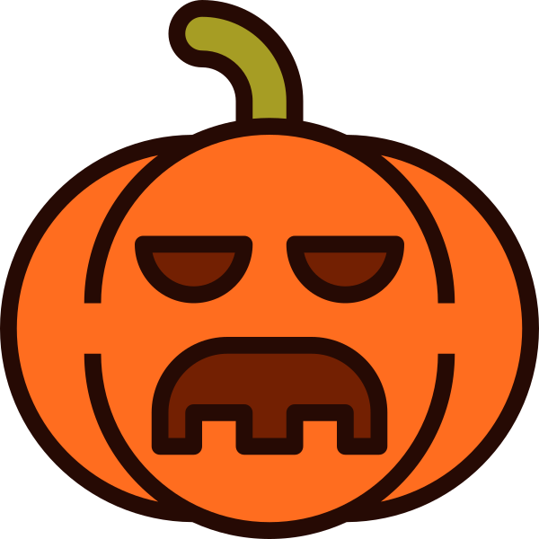 Emoji Pumpkin Halloween Bored 2 SVG File Svg File