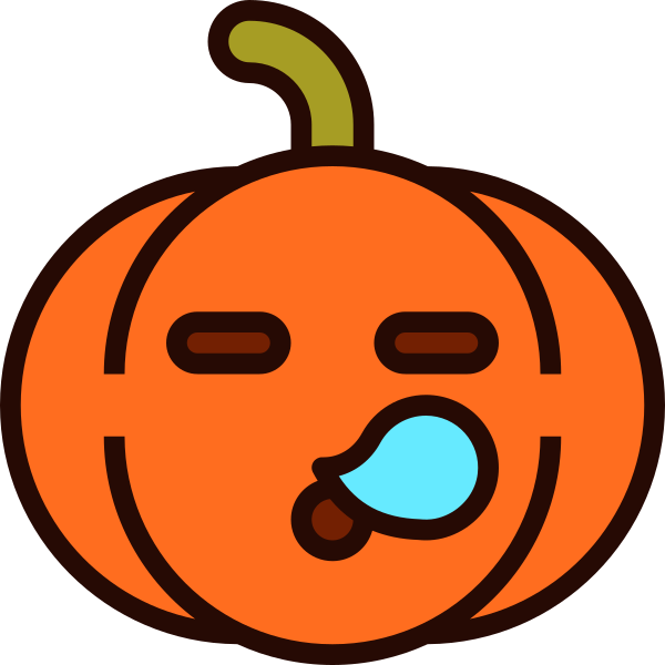 Emoji Pumpkin Halloween Sleep SVG File Svg File