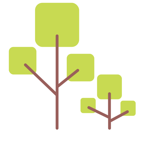 Green Nature Square Tree Svg File