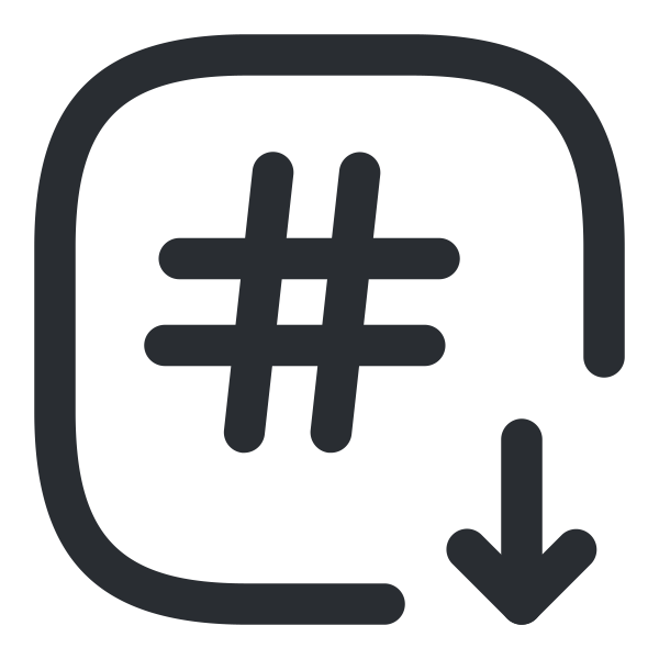 outlinehashtagdown Svg File