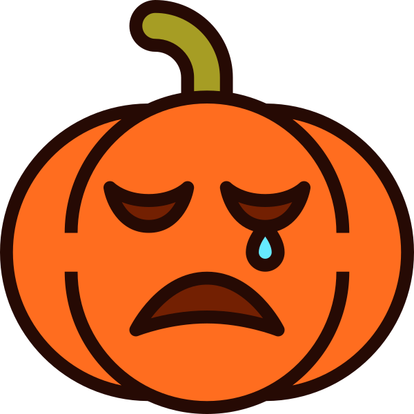 Emoji Pumpkin Halloween Cry 4 SVG File Svg File