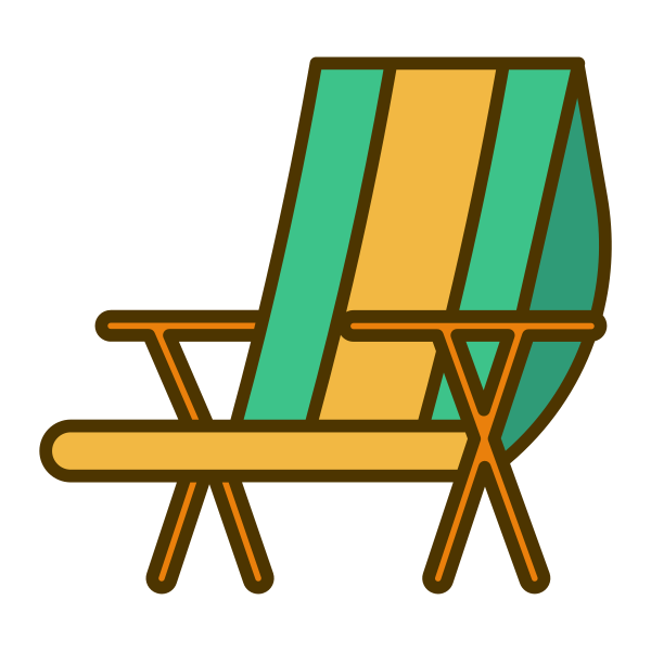 线性沙滩椅 Svg File
