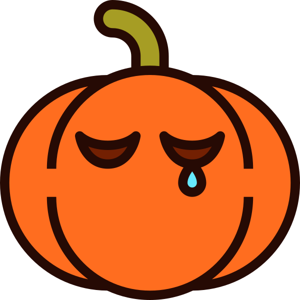 Emoji Pumpkin Halloween Cry 3 SVG File Svg File