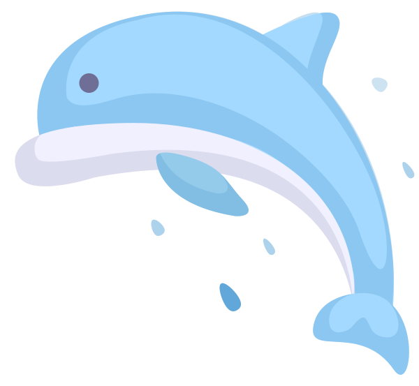 海豚卡通动物 Svg File