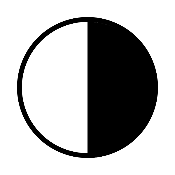 Circle With Right Half Black Svg File
