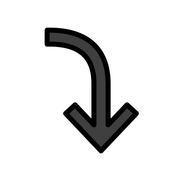 Right Arrow Curving Down Svg File