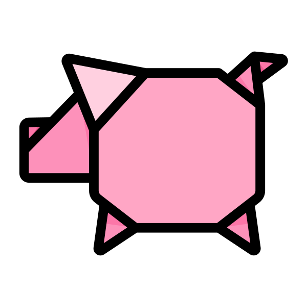 Pig Origami Paper Svg File