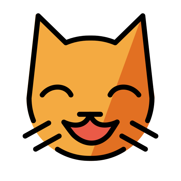 Grinning Cat With Smiling Eyes Svg File