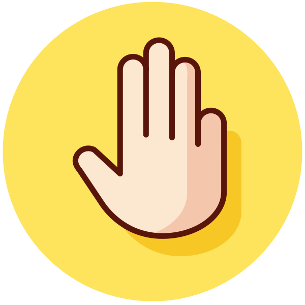 Yellow Four Fingers Svg File
