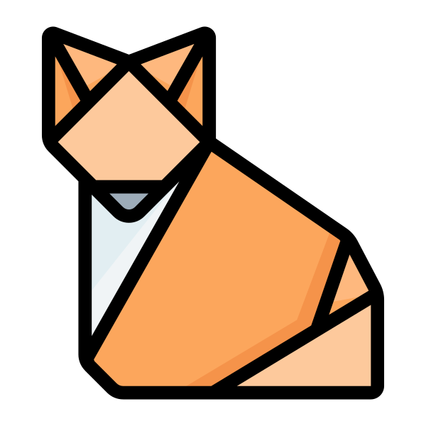 Fox Origami Paper Svg File