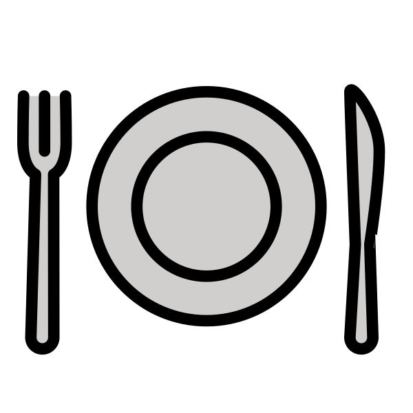 Fork And Knife With Plate Svg File