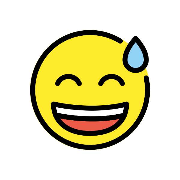 Grinning Face With Sweat Svg File