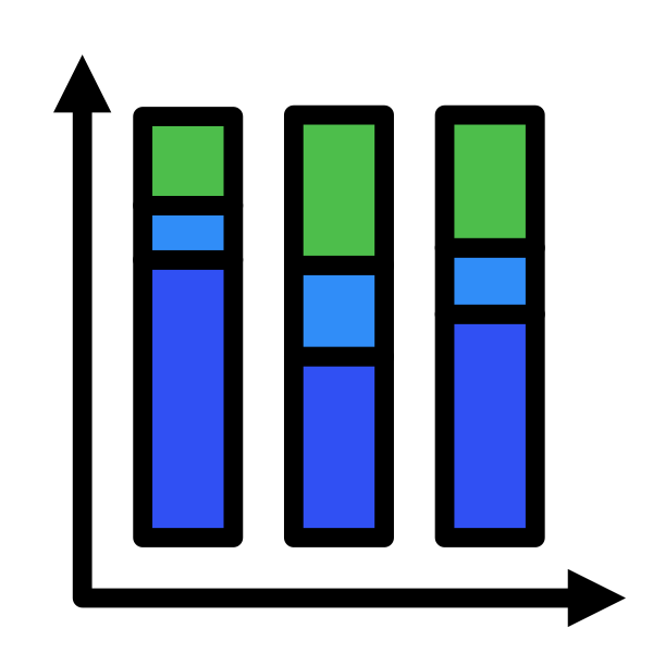 Normalized Stacked Bar Chart Business Analytics Statistics Svg File