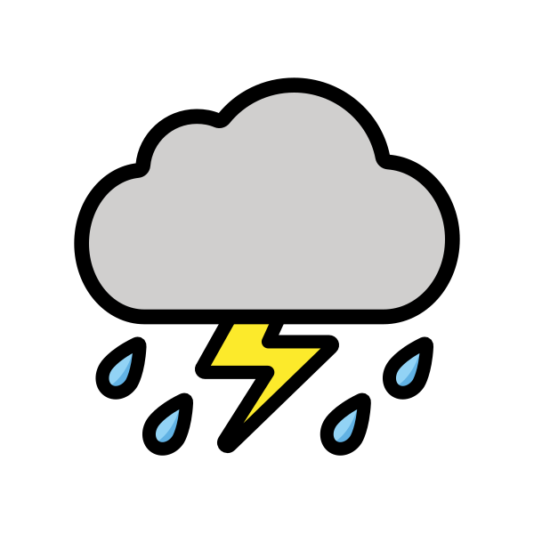 Cloud With Lightning And Rain Svg File
