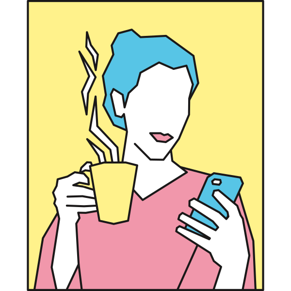 Coffee Woman Mobile Phone