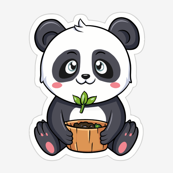 熊猫吃饭 Svg File