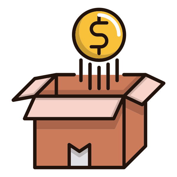 Money Coin Float Over Opened Box Svg File