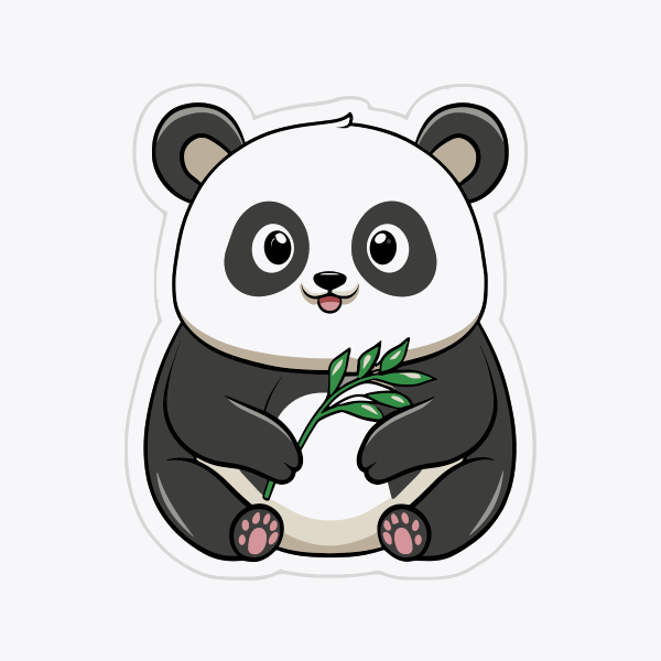 熊猫玩树叶 Svg File