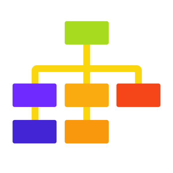 面性图表上下树图结构 Svg File