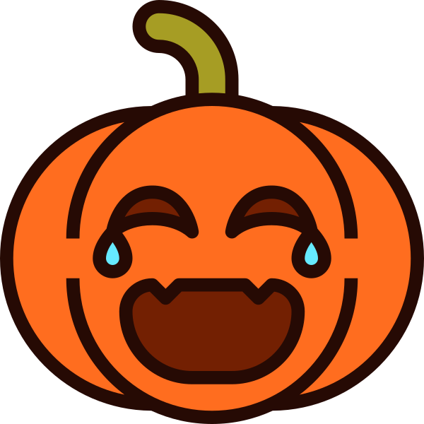 Emoji Pumpkin Halloween Cry SVG File Svg File