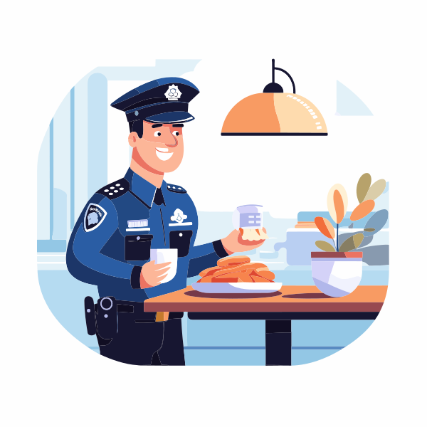 警察喝咖啡 Svg File